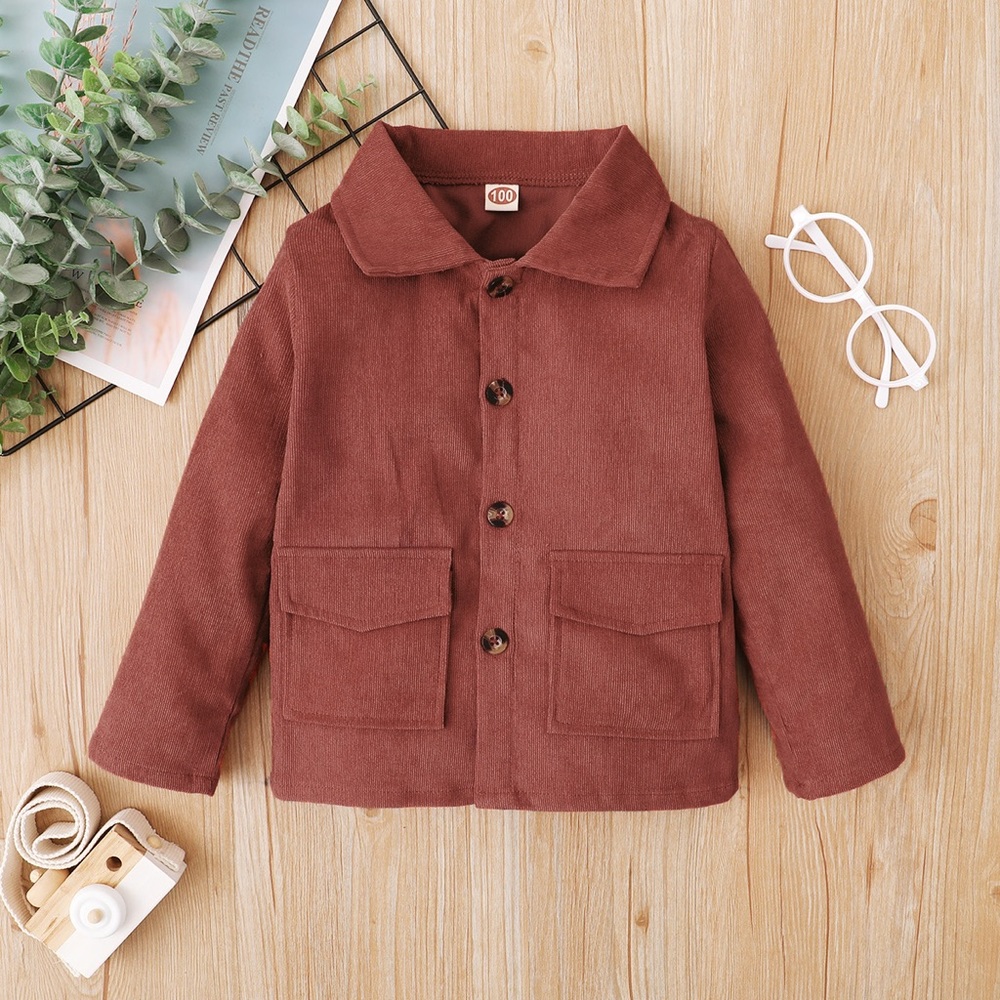 NWOT Boys Corduroy Shirt with Pockets. Size 5 - 6 Y Color Rust